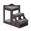VEVOR Pet Bunk Bed with Stairs Dog/Cat Window Perch with Storage Indoor Gray