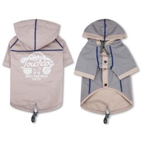 Touchdog 'Cloudburst' Waterproof Reversible Dog Raincoat (Color: Light grey, size: X-Large)