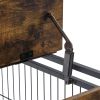 Furniture Style Dog Crate Side Table On Wheels With Double Doors And Lift Top. Rustic Brown, 31.50'' W X 22.05'' D X 25'' H.
